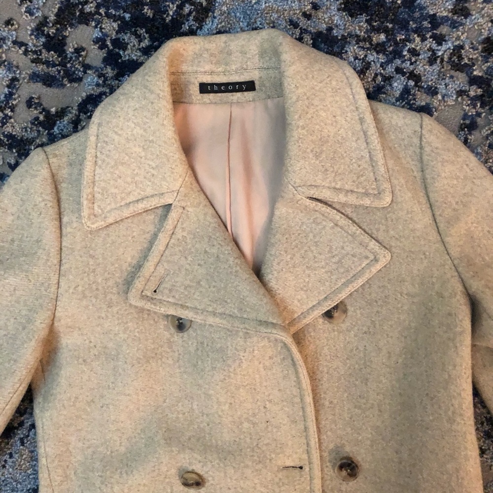 Theory double breasted wool coat